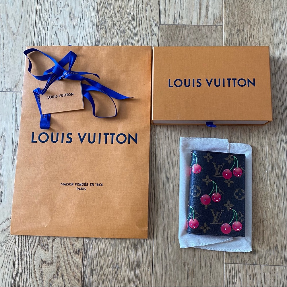 Louis Vuitton Murakami Cerises Cherry Cherries LV x TM Passport Cover